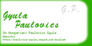 gyula paulovics business card